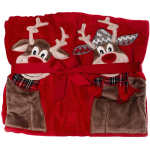 PLAID PILE NATALIZIO HAPPY DEERS RICAMATO 